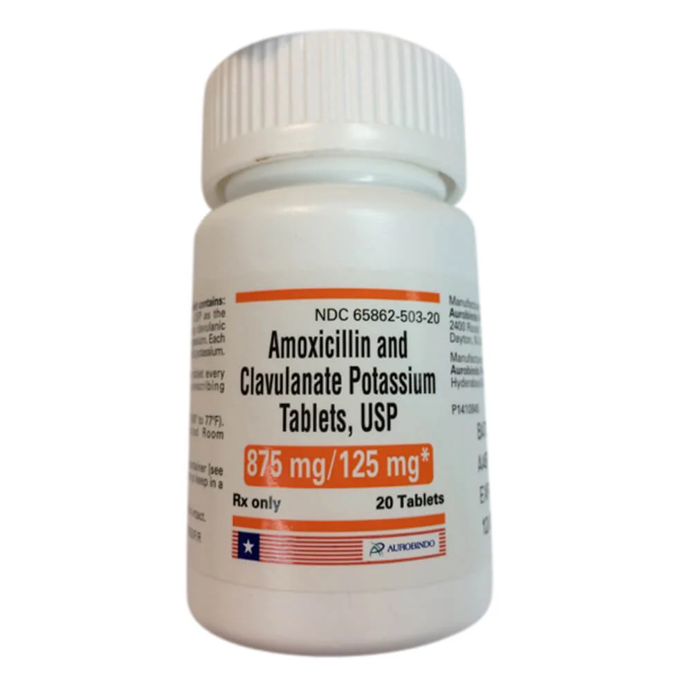 Rx Amoxicillin & Clavulanate Potassium (Generic) Tablets for Dogs & Cats, 125mg - Pet's Shop
