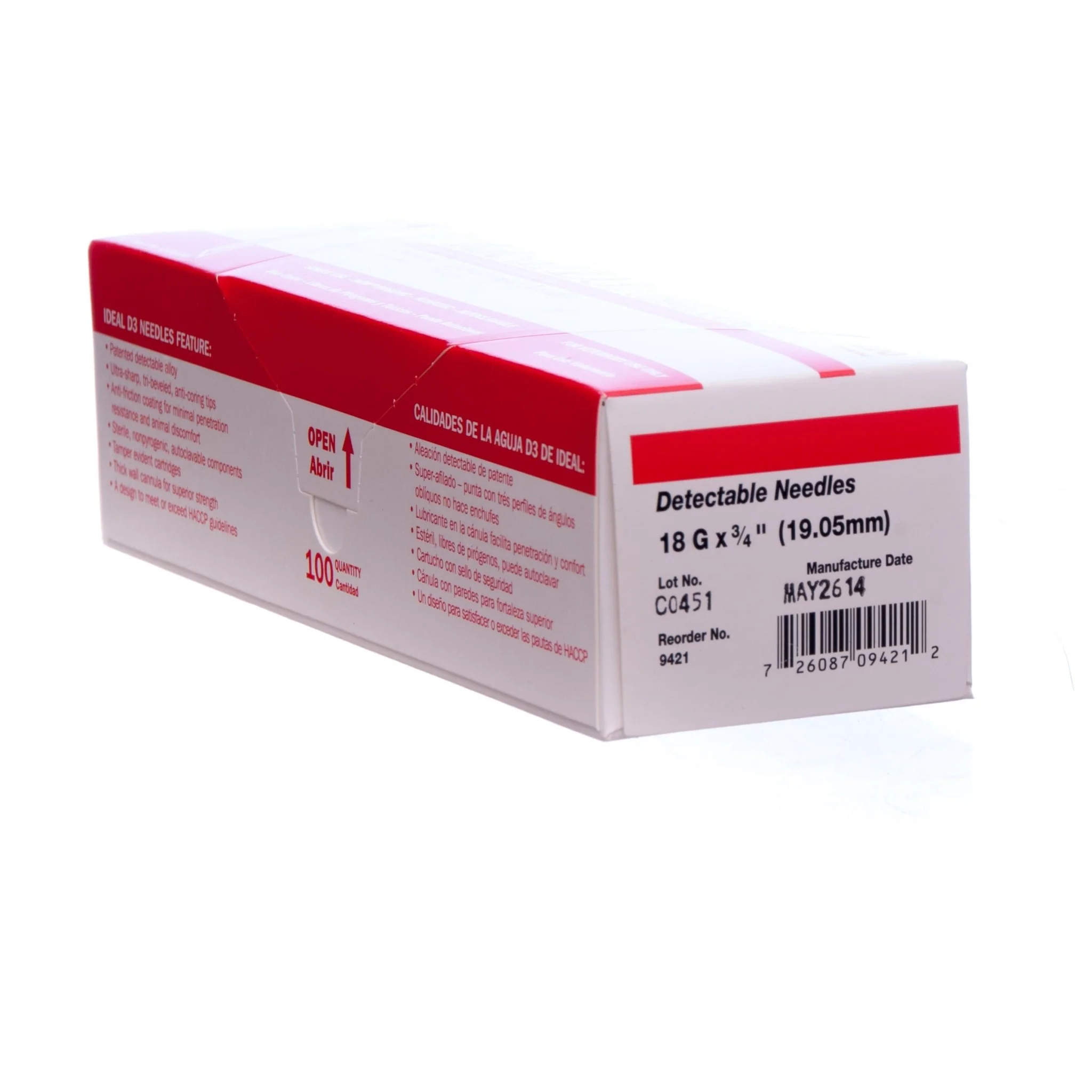 Ideal D3 Detectable Needles, Box of 100 - Pet's Shop