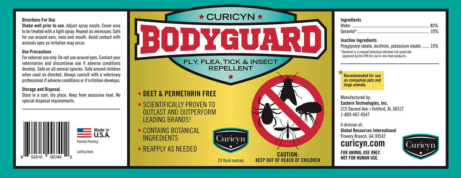Curicyn's Bodyguard Fly, Flea, Tick and Insect Repellent - Pet's Shop