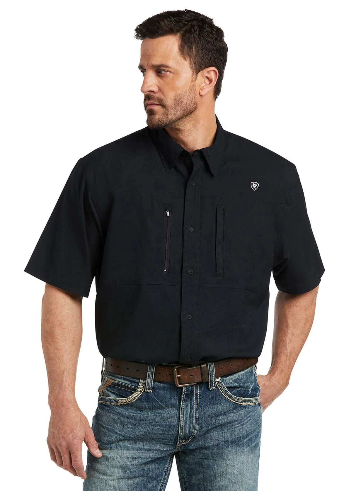 Men's VentTEK Classic Fit Short Sleeve Shirt, Black - Pet's Shop