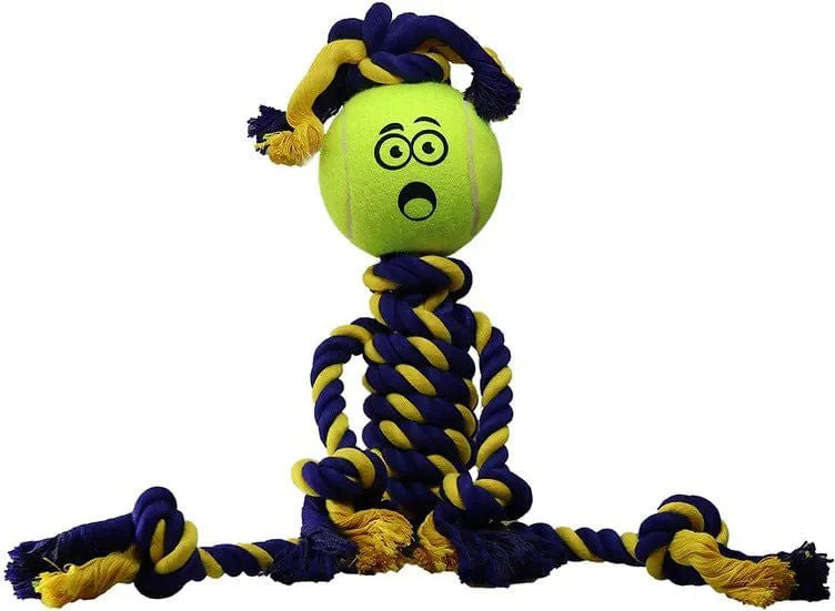 Twisted Chews, Medium Braided Cotton Rope Rasta Man w/Tuff Ball - Pet's Shop