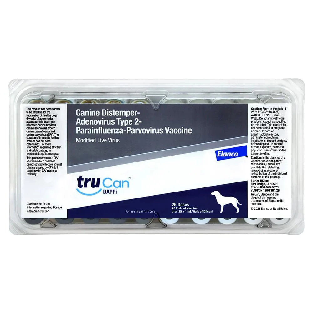 TruCan DAPPI Vaccine (formerly Duramune Max 5), 25 Single Doses - Pet's Shop
