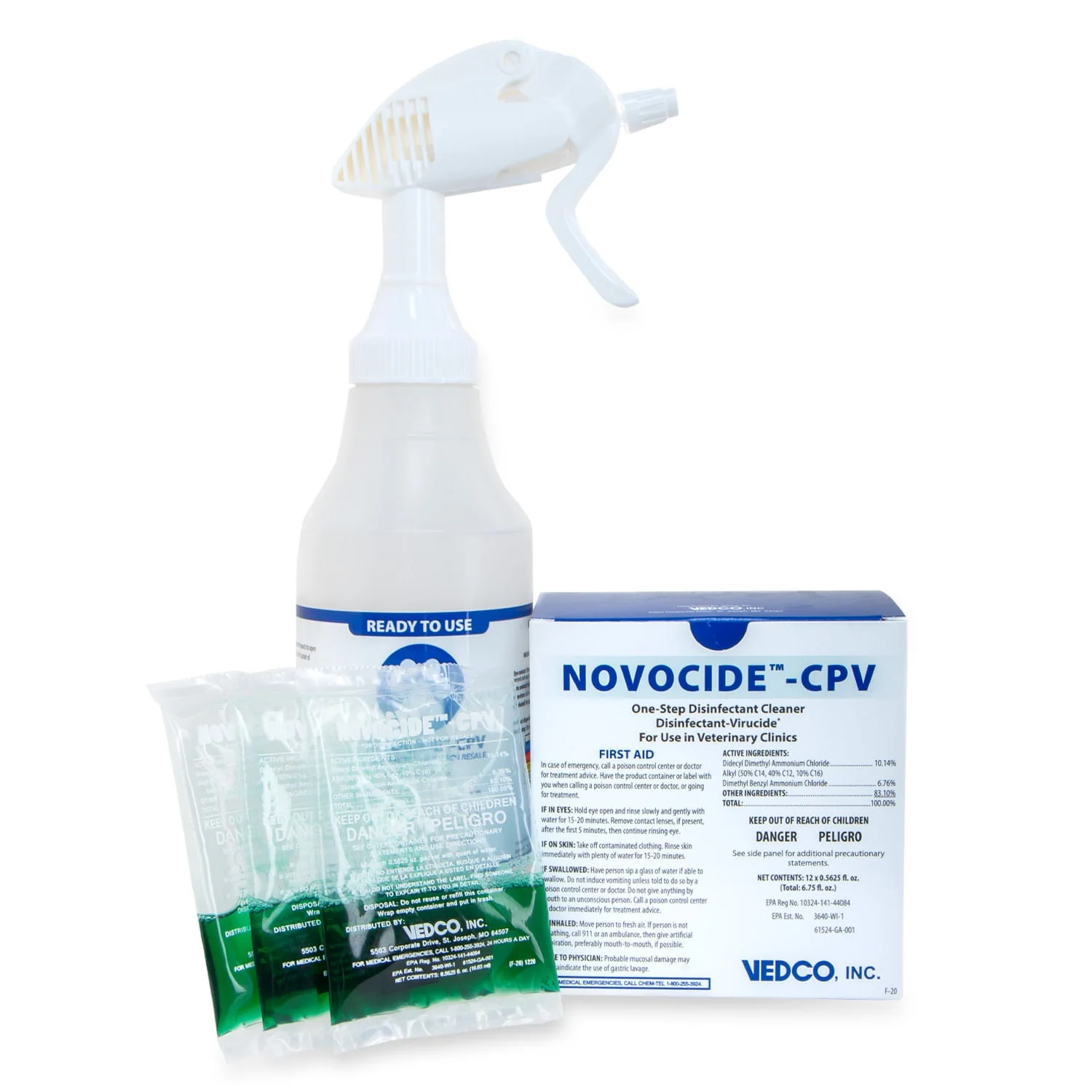 Novocide CPV, 12 Pack - One-Step Disinfectant Cleaner - Pet's Shop