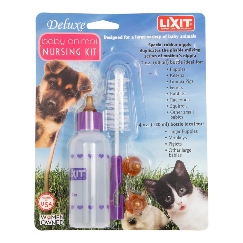 Lixit Bottle Nursing Kit, Baby Animal, 2 oz - Pet's Shop