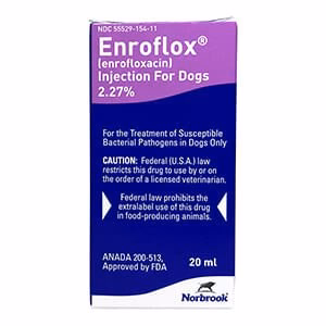 Rx Enroflox Injection for Dogs (enrofloxacin), 22.7mg x 20 ml Vial - Pet's Shop