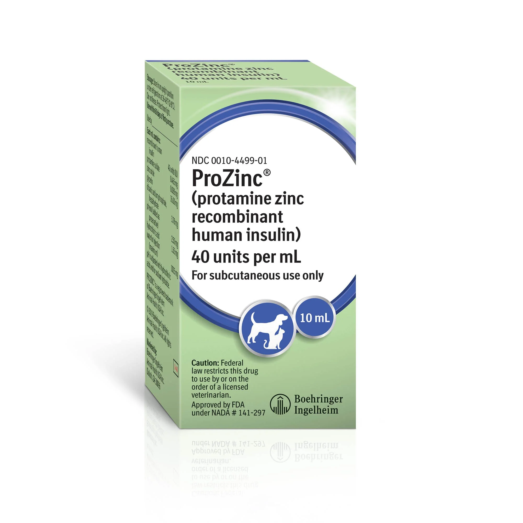 Rx ProZinc (protamine zinc recombinant human insulin) Injection for Dogs & Cats, 40 units/ml, 10ml Vial - Pet's Shop
