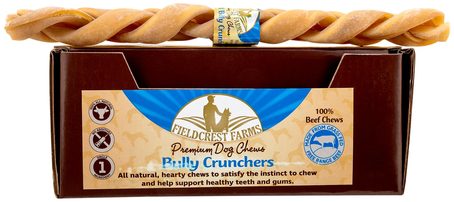 Fieldcrest Farms Braided Bully Crunchers Bully Stick Dog Treats, 12