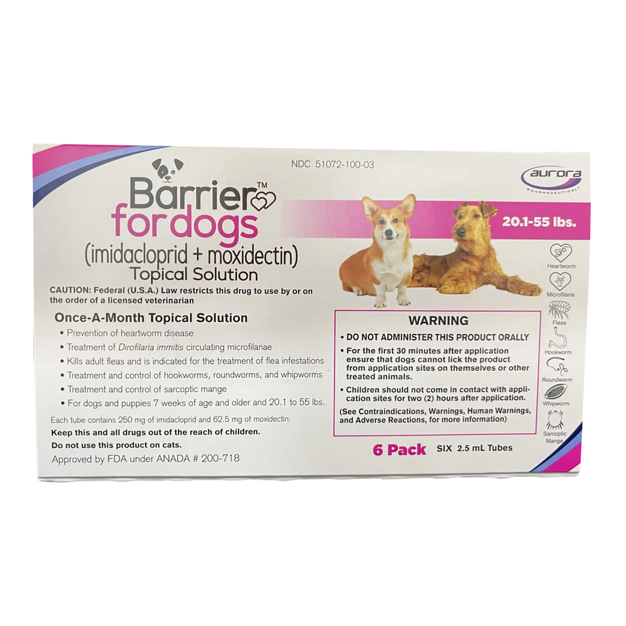 Barrier (imidacloprid + moxidectin) Once-a-month Topical Solution for Dogs - Pet's Shop