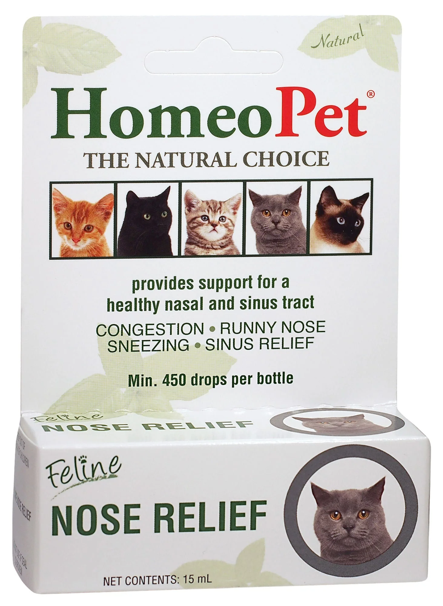 HomeoPet Feline Nose Relief, 15 mL - Pet's Shop