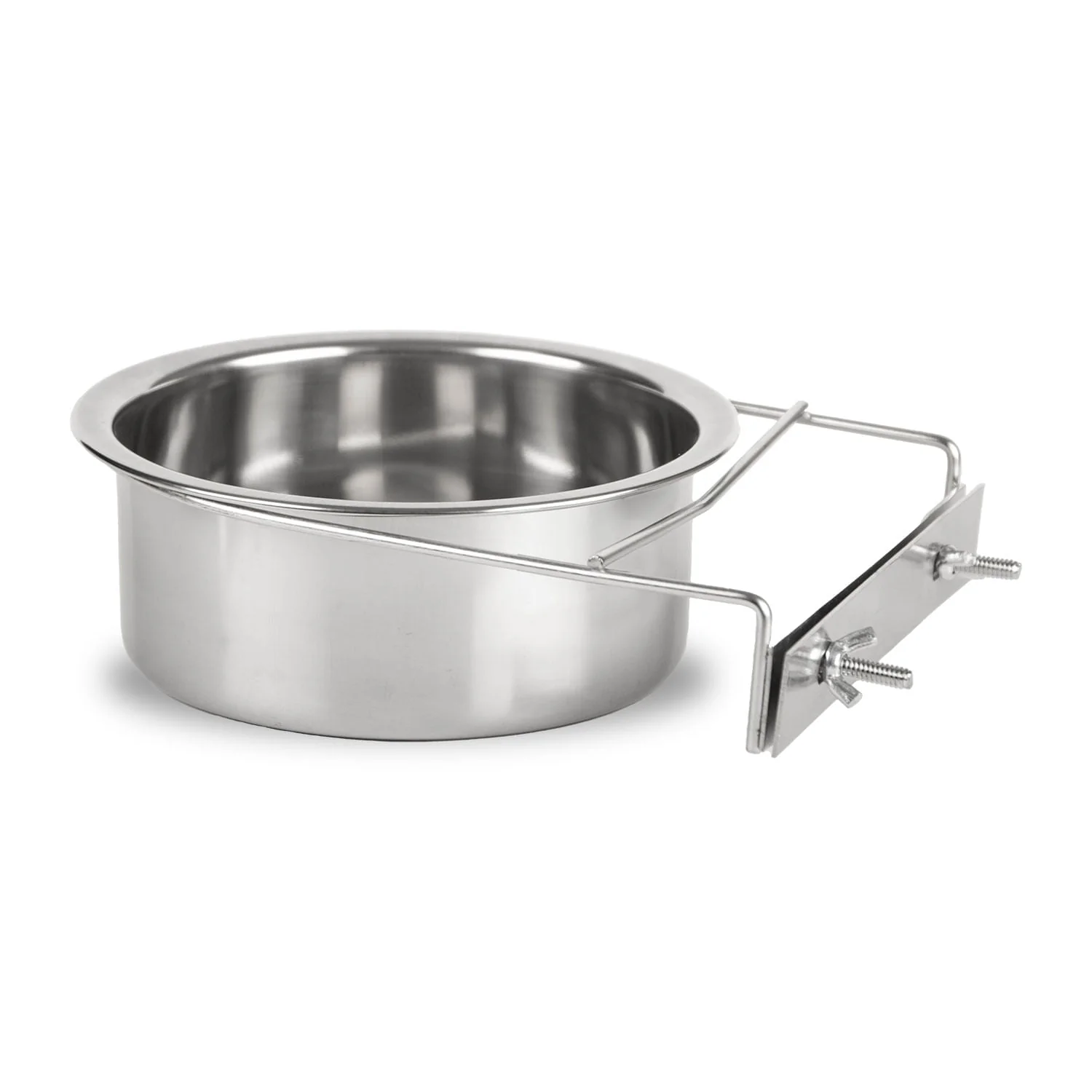 Stainless Steel Coop/Kennel Cup with Clamp - Pet's Shop