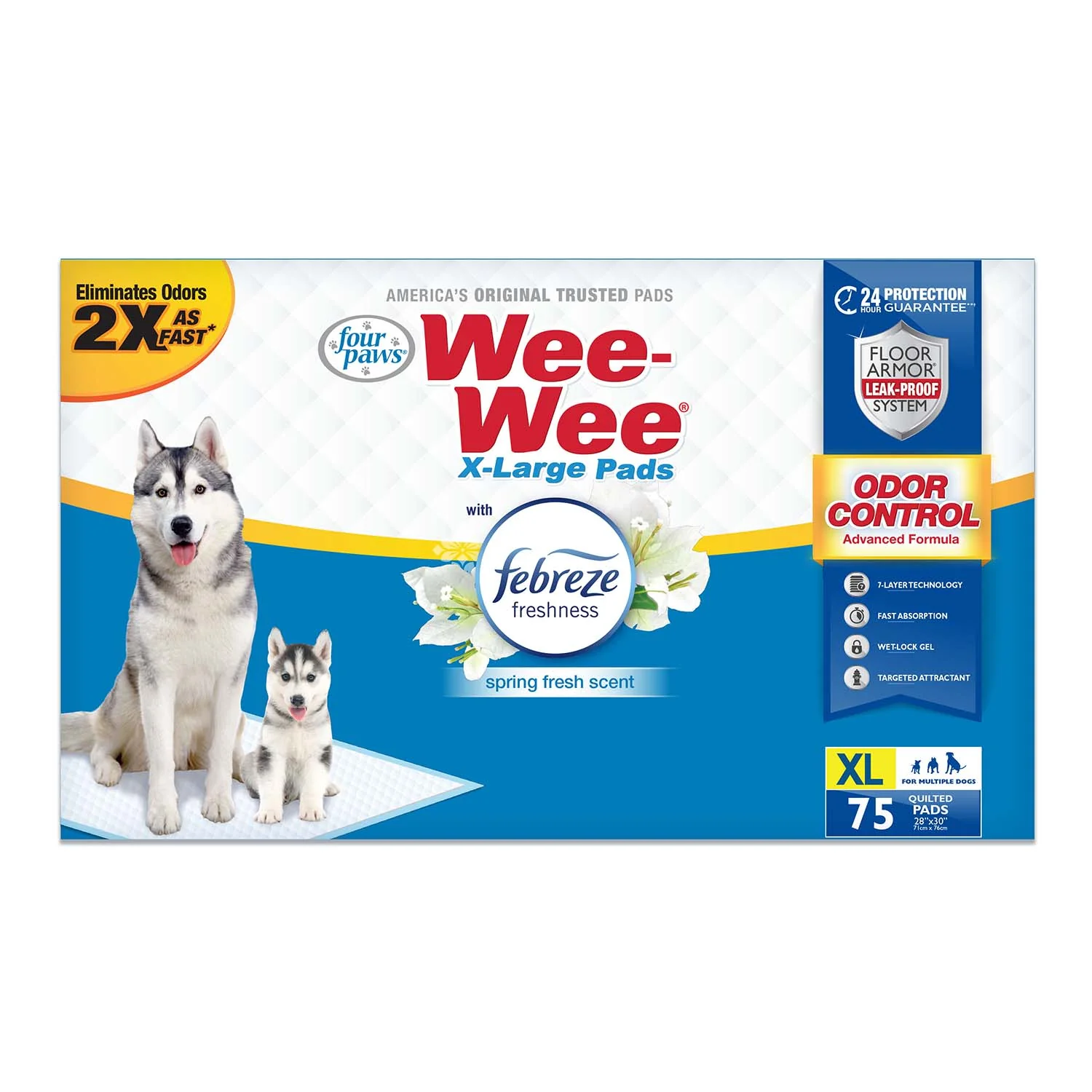 Wee-Wee Odor Control X-Large Dog Pads with Febreze Freshness - Pet's Shop