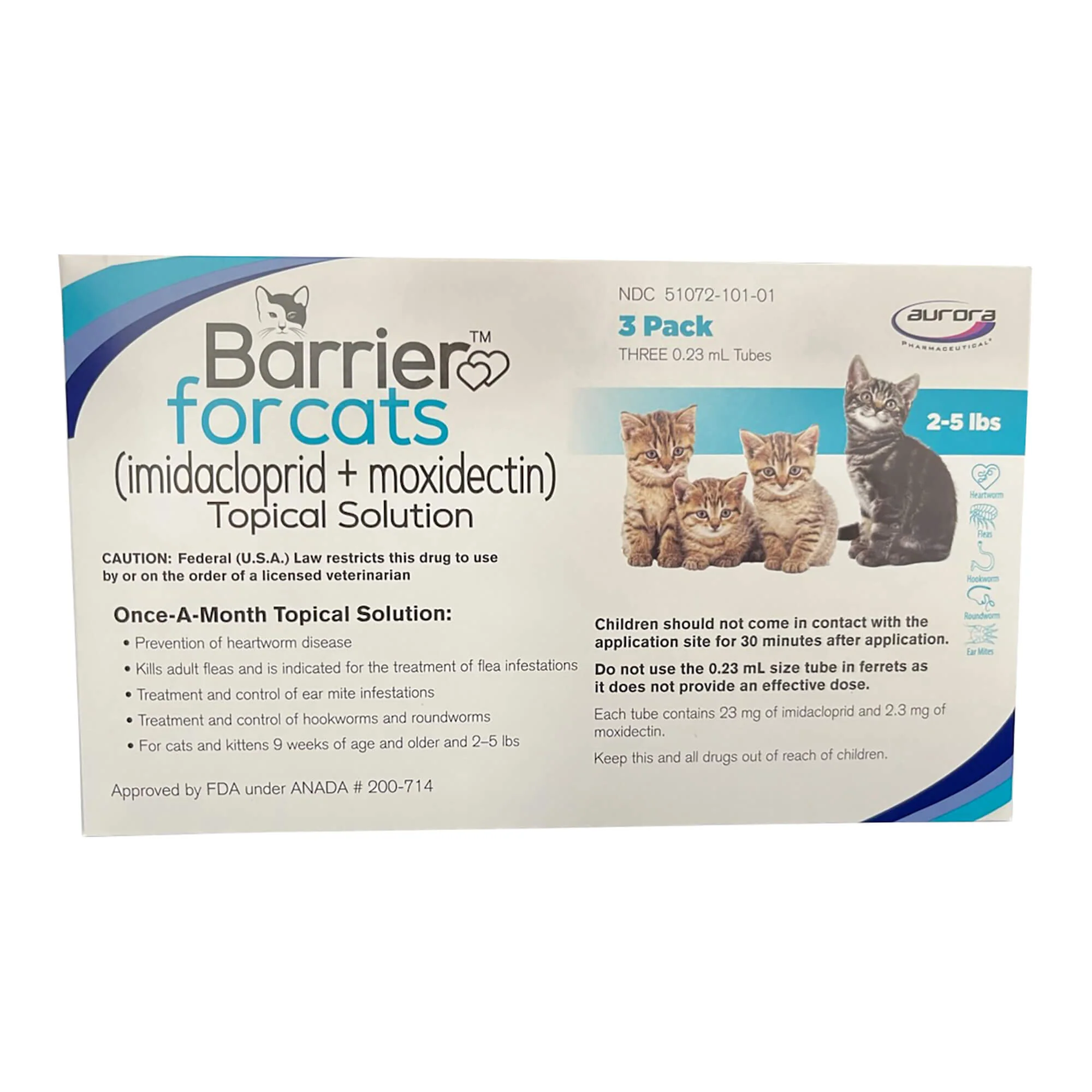 Barrier (imidacloprid + moxidectin) Once-a-month Topical Solution for Cats - Pet's Shop