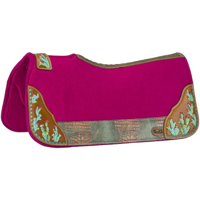Tough1 Hand Painted Cactus Contour Felt Saddle Pad - Pet's Shop