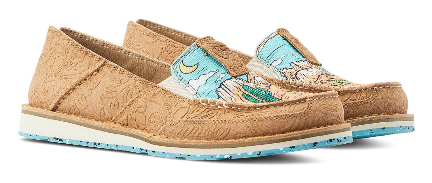 Ariat Women's Cruiser, Tan Suede Emboss/Arizona Skies - Pet's Shop