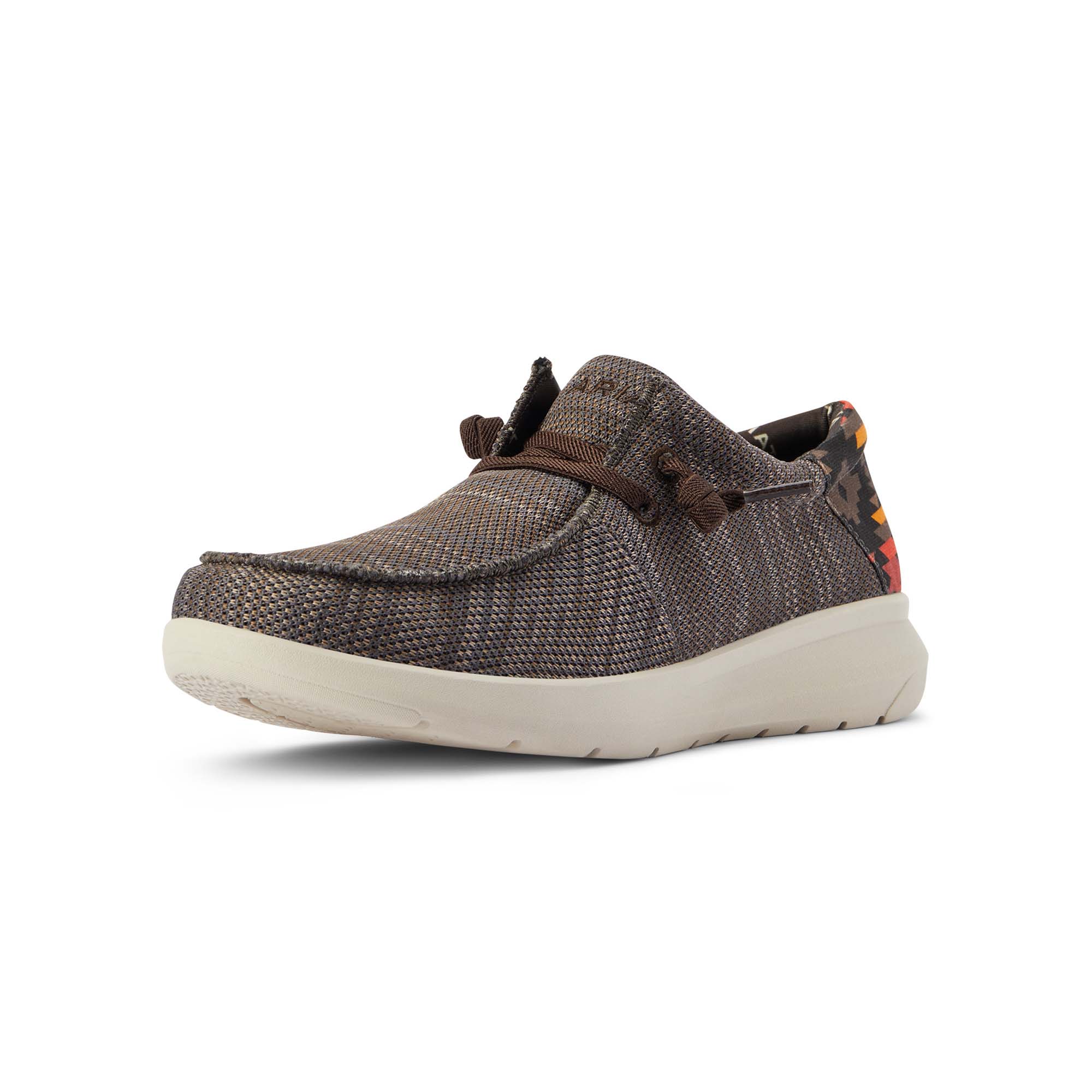 Ariat Men's Hilo Stretch Lace Shoe, Brown/Red Aztec - Pet's Shop