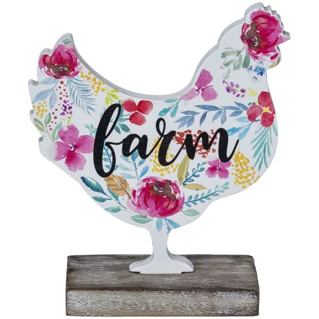 Floral Farm Chicken Tabletop Decor - Pet's Shop