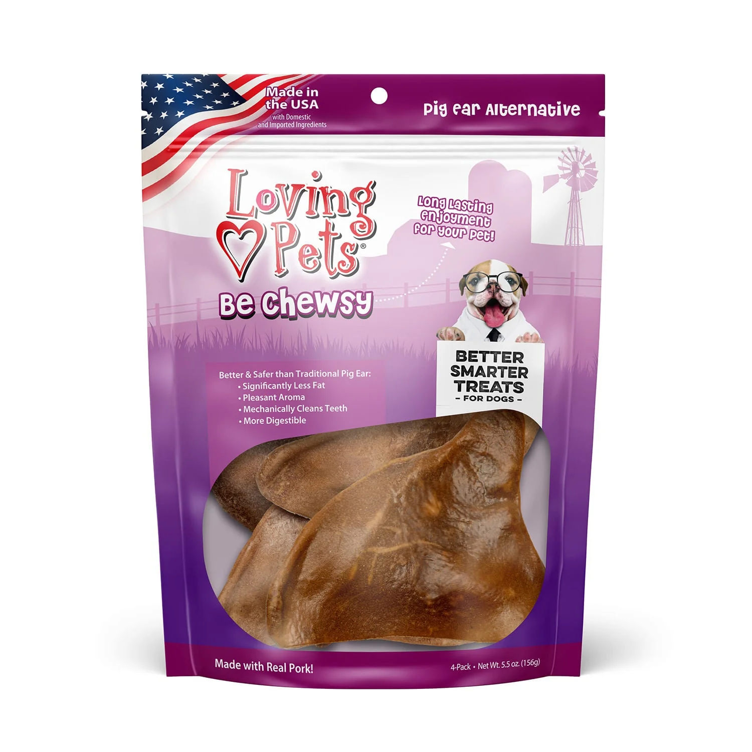 Loving Pets Be Chewsy Pig Ears, 4pk - Pet's Shop