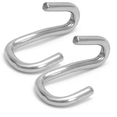 Stainless Steel Curb Hooks, Pair - Pet's Shop