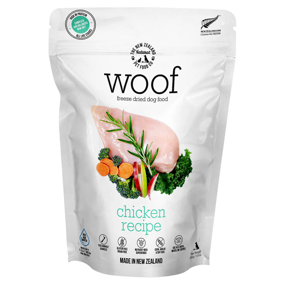 Woof Chicken Freeze Dried Dog Food, 9.9 oz - Pet's Shop
