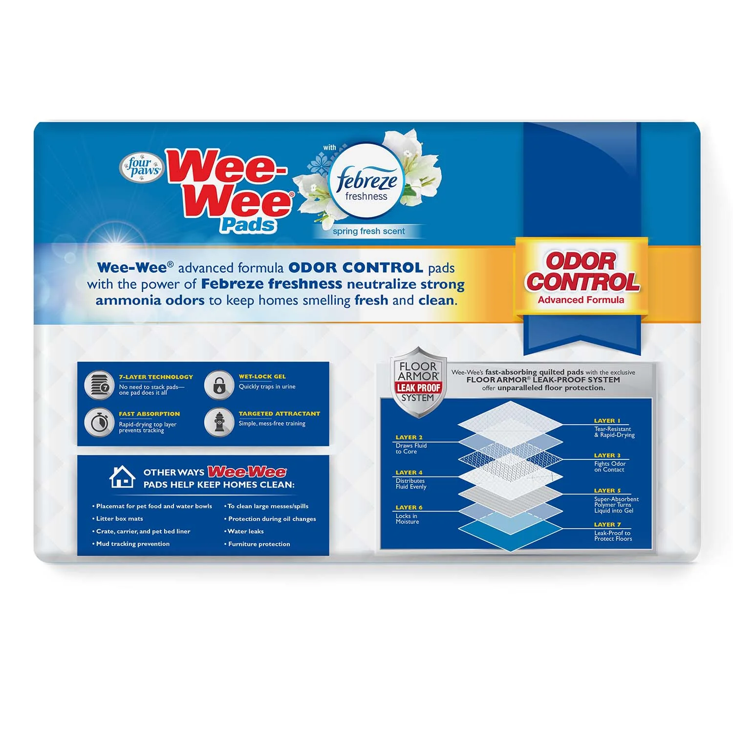 Wee-Wee Odor Control Dog Training Pads with Febreze Freshness - Pet's Shop
