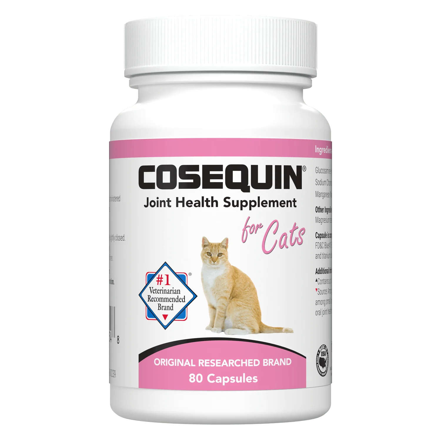 Nutramax Cosequin Joint Health with With Glucosamine and Chondroitin Supplement for Cats, 80 Capsules - Pet's Shop