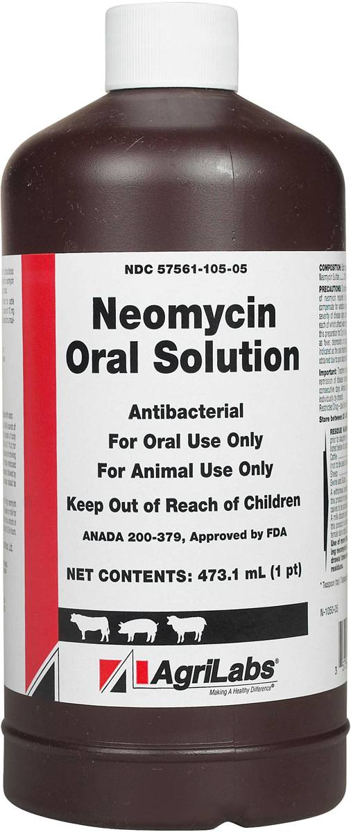 Rx Neomycin (Generic) Oral Solution for Livestock, 473 mL - Pet's Shop