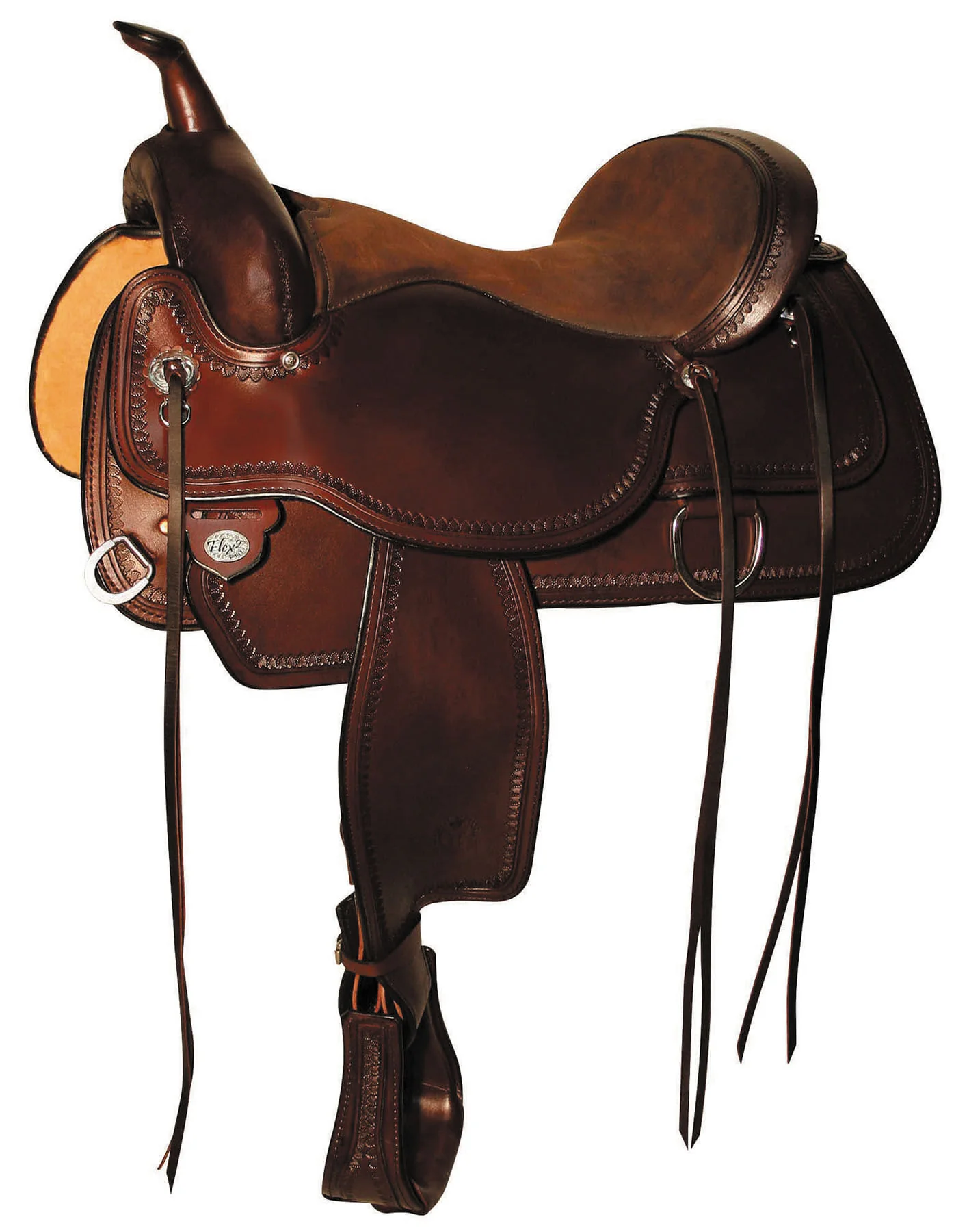 Circle Y Topeka Flex2 Trail Saddle, Wide, Walnut - Pet's Shop
