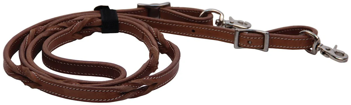 Buffalo Leather Twisted Knot Roping Rein, 7' - Pet's Shop