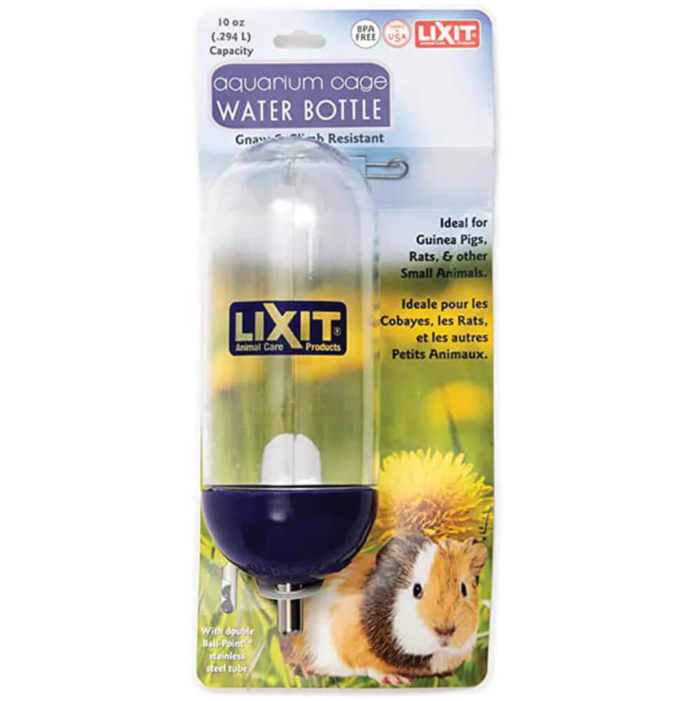 Lixit Wide Mouth Aquarium Cage Water Bottle, AC-10, 10 oz - Pet's Shop