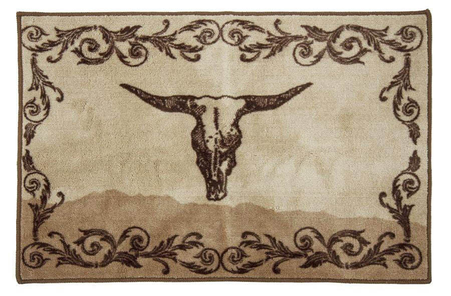 Longhorn Skull with Scrollwork Rug - Pet's Shop