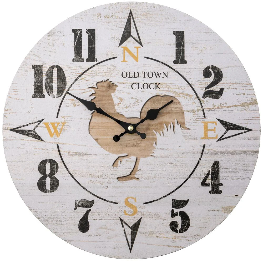 Rustic Rooster Wall Clock - Pet's Shop