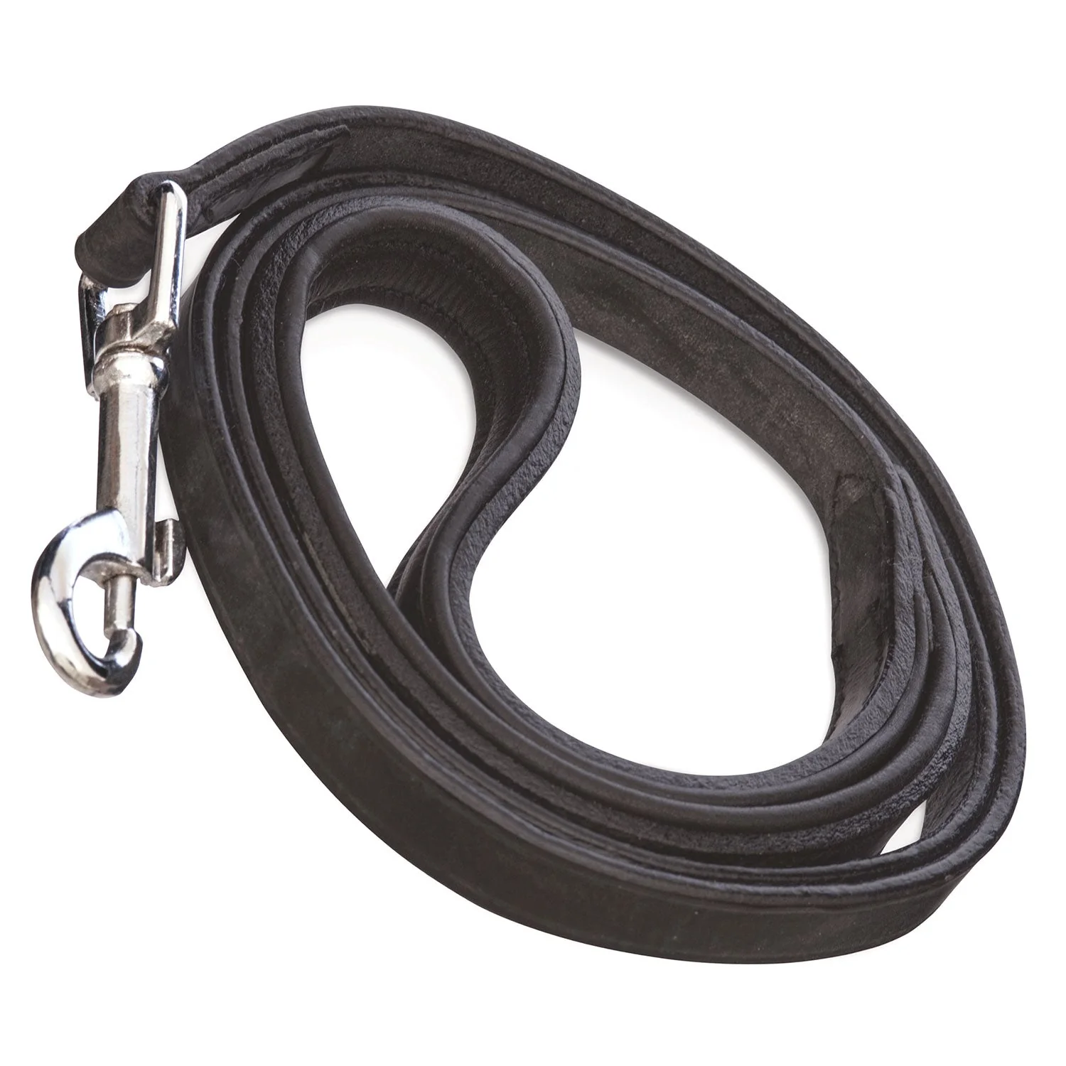 Black Padded Leather Leash, 5/8