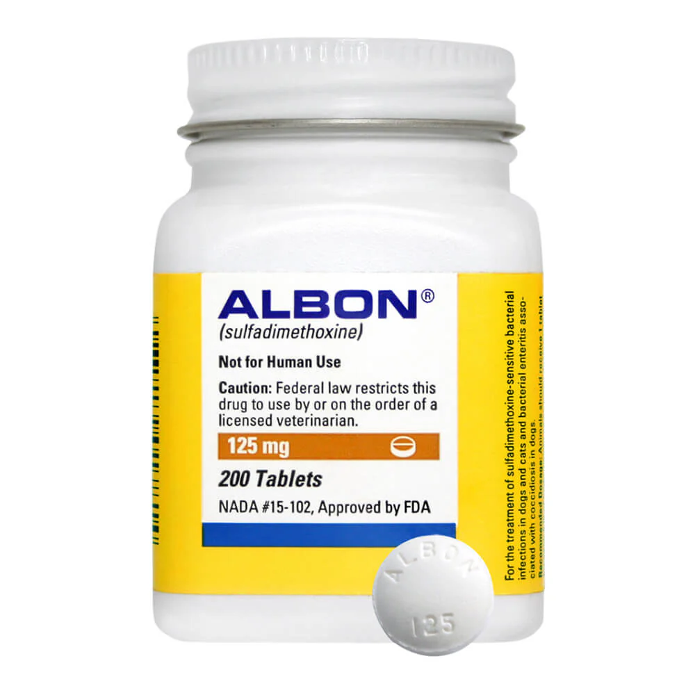 Rx Albon (sulfadimethoxine) Tablets for Dogs & Cats - Pet's Shop