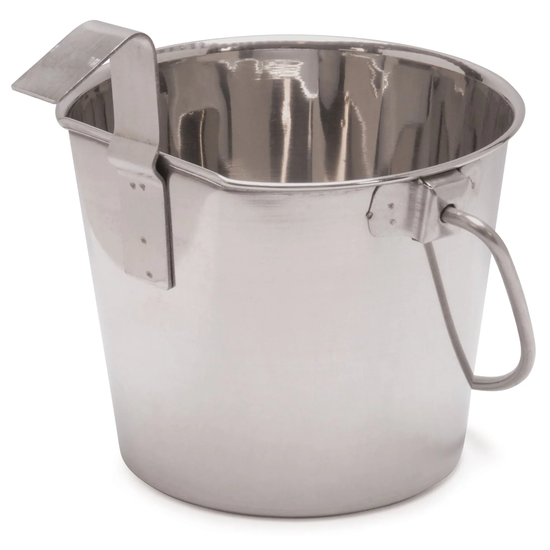 Flat-Sided Stainless Steel Pails with Hook & Handle - Pet's Shop