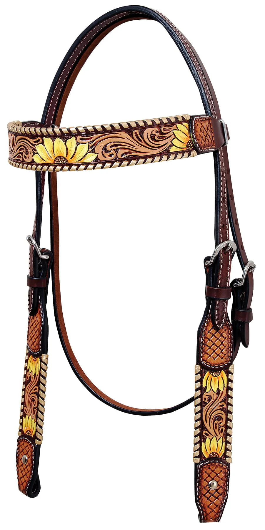 Rafter T Painted Sunflower Browband Headstall - Pet's Shop