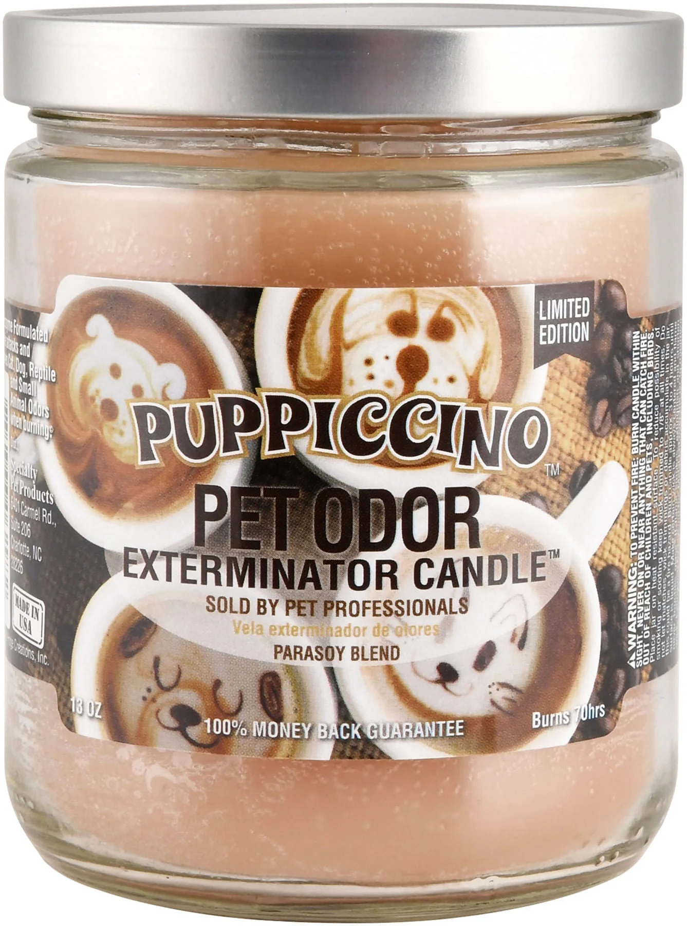 Pet Odor Exterminator Candle, Pupiccino, 13 oz - Pet's Shop