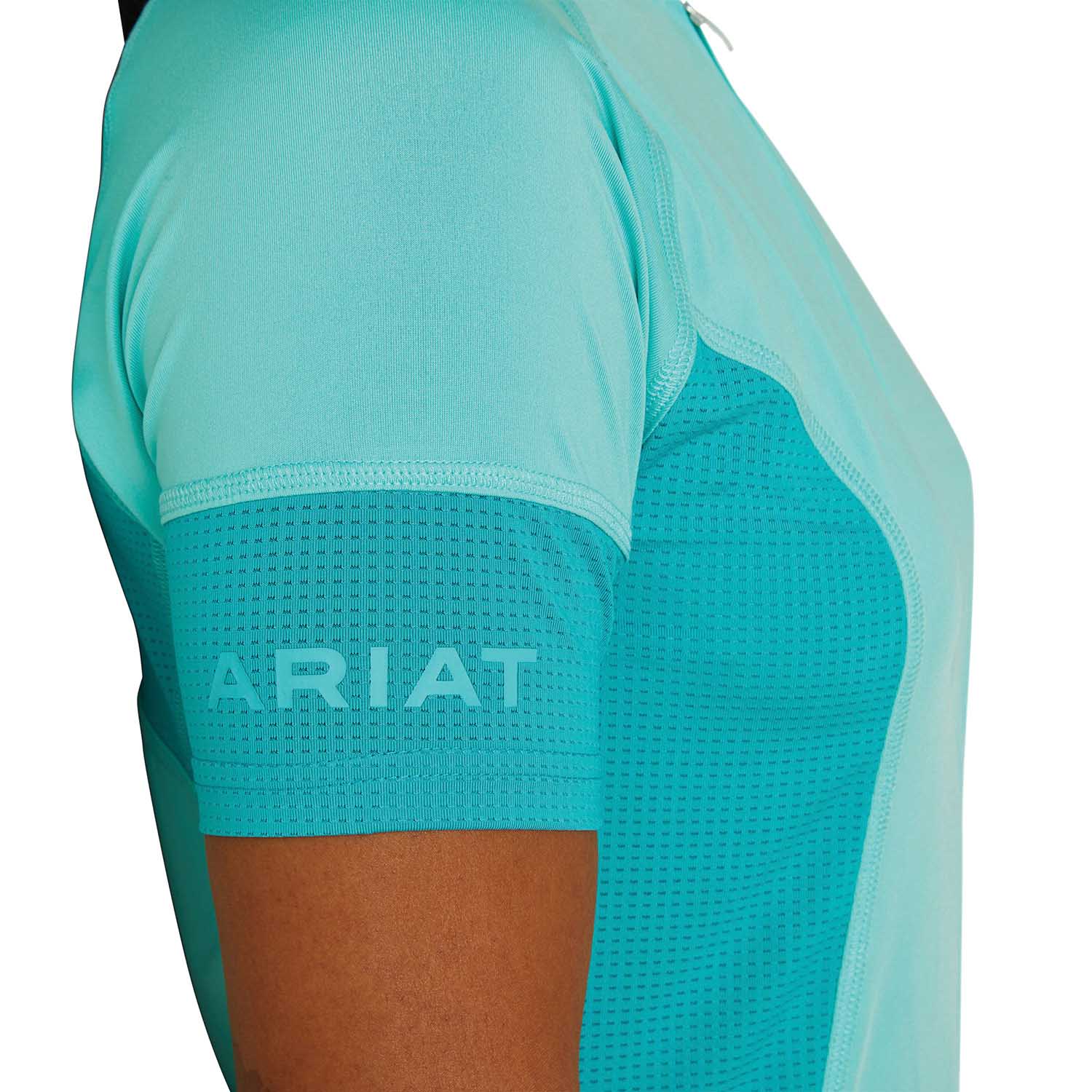 Ariat Women's Cambria Jersey 1/4 Zip Baselayer, Pool Blue - Pet's Shop