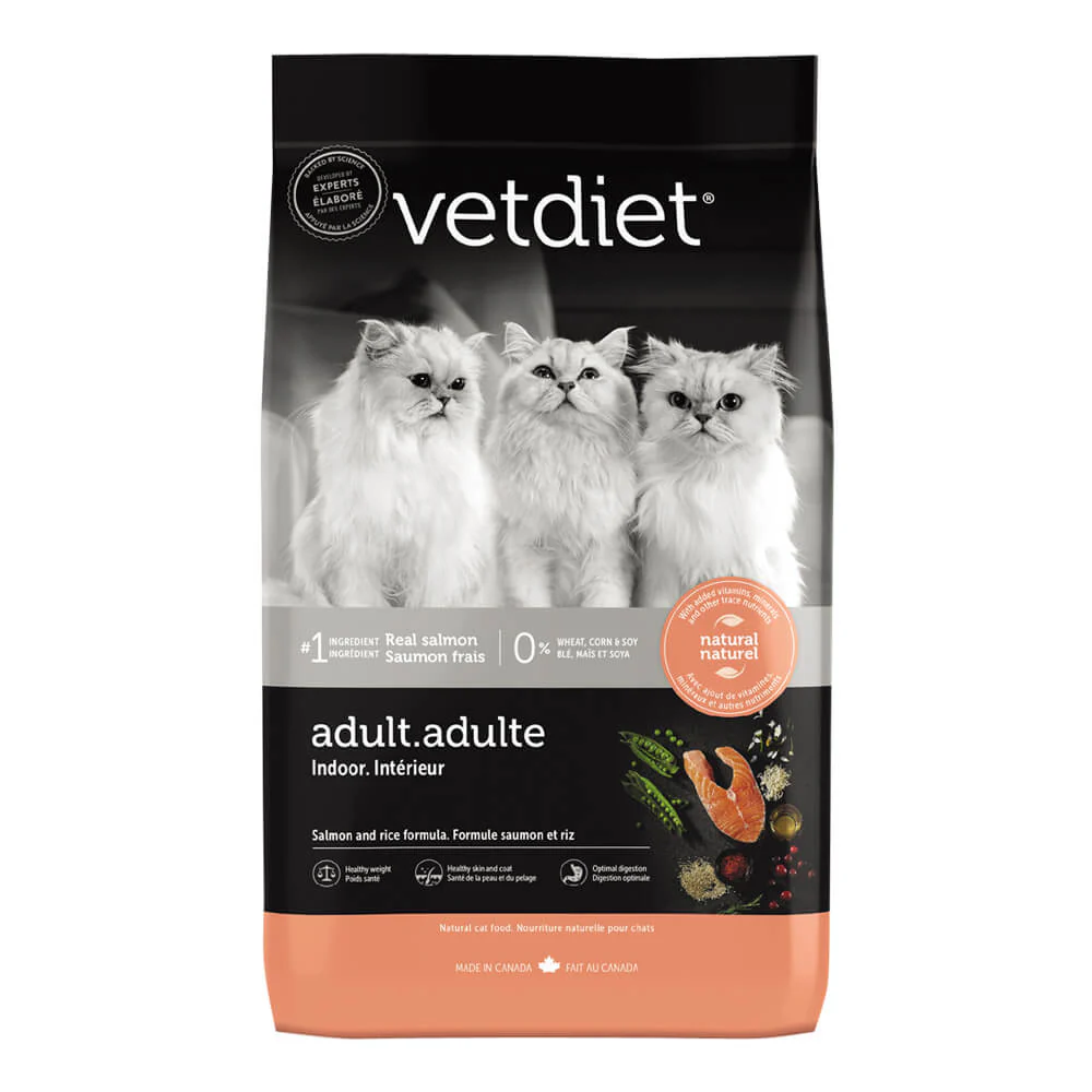 Vetdiet Salmon and Rice Dry Adult Indoor Cat Food, 3.5 lbs - Pet's Shop