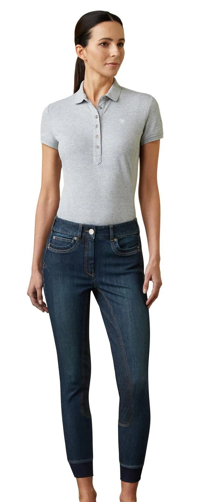 Ariat Halo Denim Full Seat Breech, Birch Marine - Pet's Shop