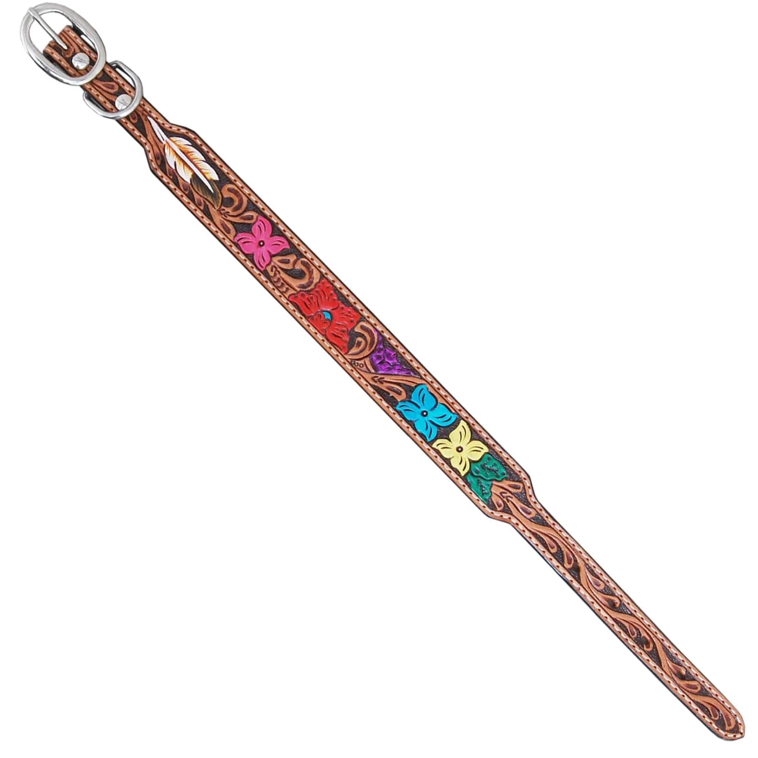 Rafter T Logo Dog Collar, Large, Black/Multi - Pet's Shop