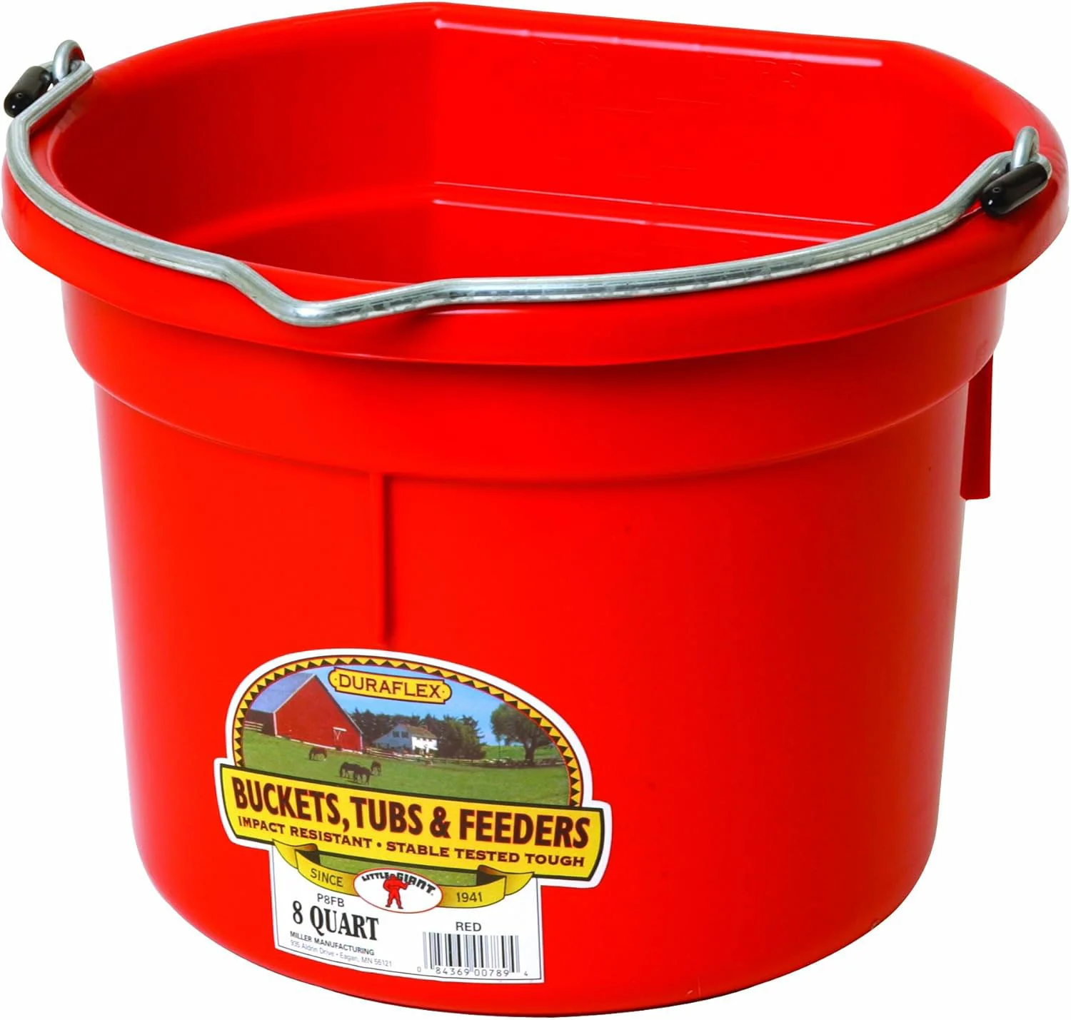Flat Back Plastic Bucket, 8 qt - Pet's Shop