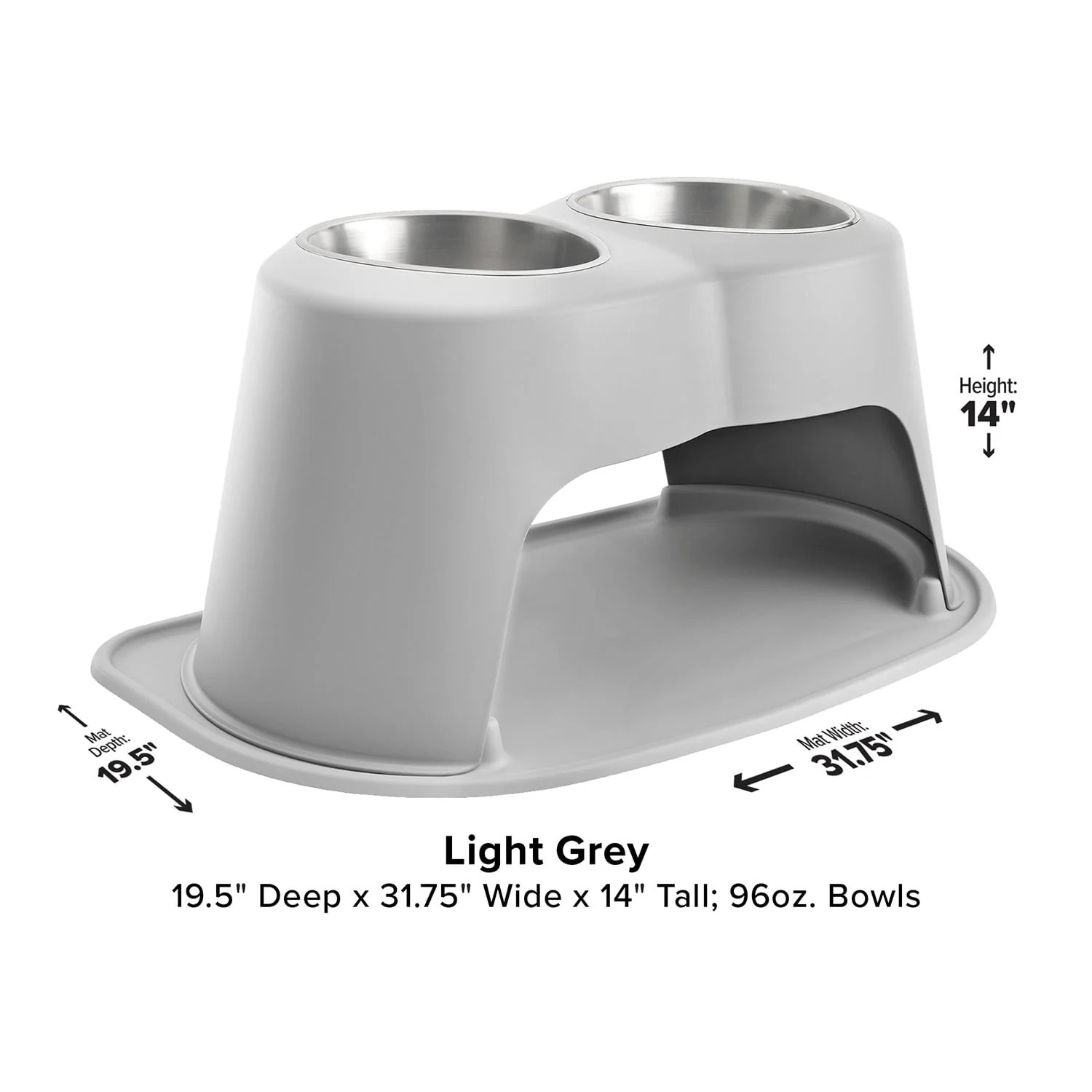 WeatherTech Double High Pet Feeding System, Stainless Steel - Pet's Shop