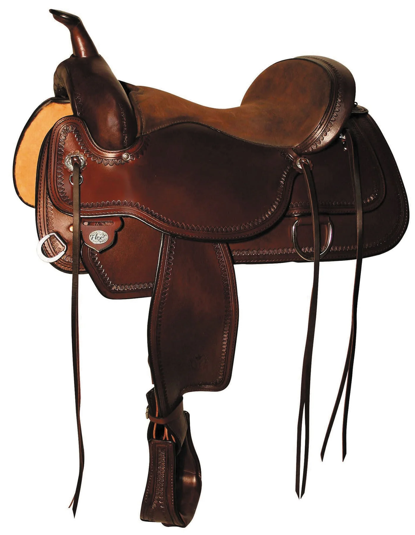 Circle Y Topeka Flex2 Trail Saddle, Wide, Walnut - Pet's Shop