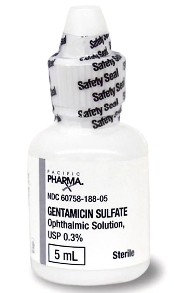 Rx Gentamicin Sulfate (Generic) Opthalmic Solution for Dogs & Cats 0.3%, 5ml bottle - Pet's Shop