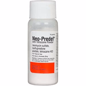 Rx Neo-Predef w/ Tetracaine Topical Powder for Horses, Dogs, & Cats, 15 gram - Pet's Shop