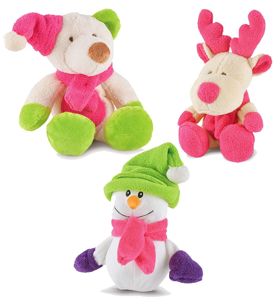 Plush Bright Winter Pals Squeaker Dog Toys, 3 pk - Pet's Shop