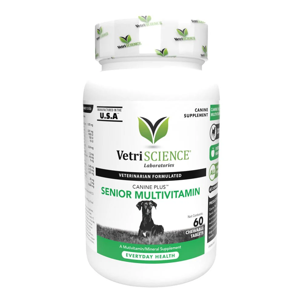 Canine Plus Senior Multivitamin Formula for Older Dogs, 60 Chewable Tablets - Pet's Shop