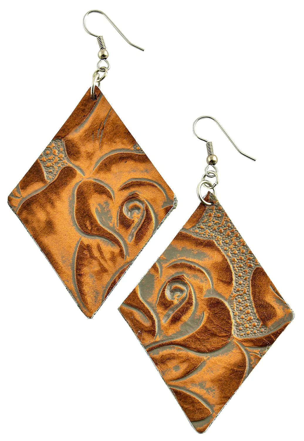 Floral Tooled Diamond Earrings - Pet's Shop