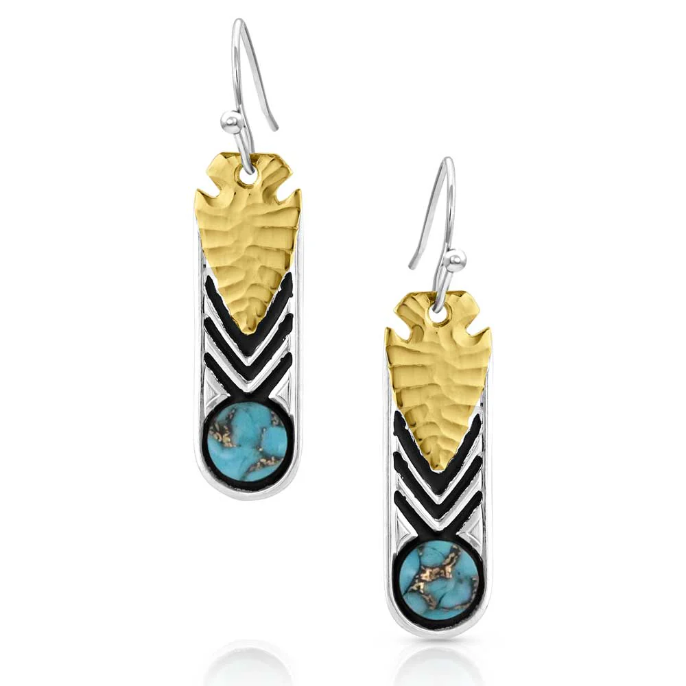 Southwest Nights Arrowhead Turquoise Earrings - Pet's Shop