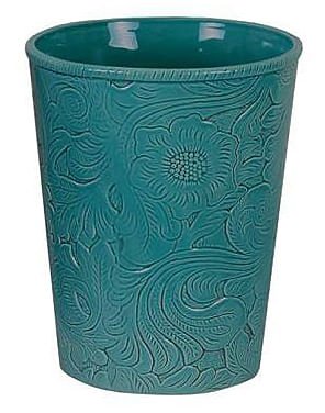 Savannah Ceramic Wastebasket, Turquoise - Pet's Shop